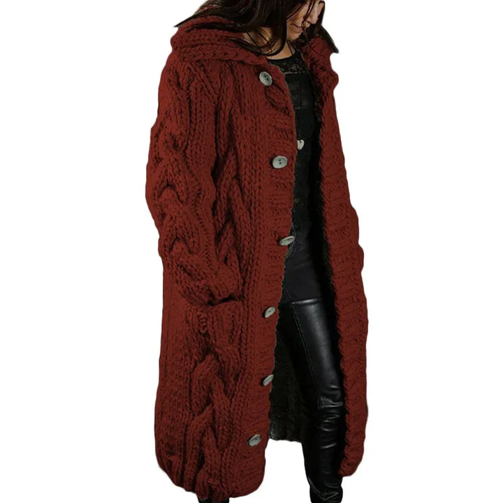 Ondina — Cardigan Cappotto Lavorato a Maglia Spessa