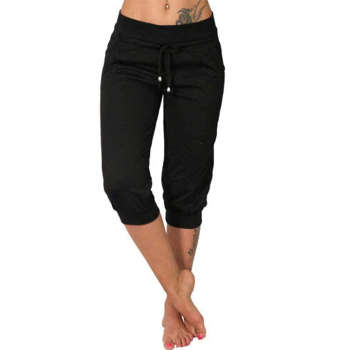 Luvène — Jogger Capri con Vita Regolabile e Tasche