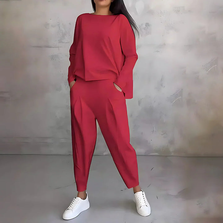 Cotone — Set Felpa e Pantaloni Asimmetrico