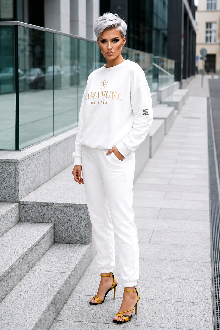 Lettera — Completo Top a Maniche Lunghe e Pantaloni
