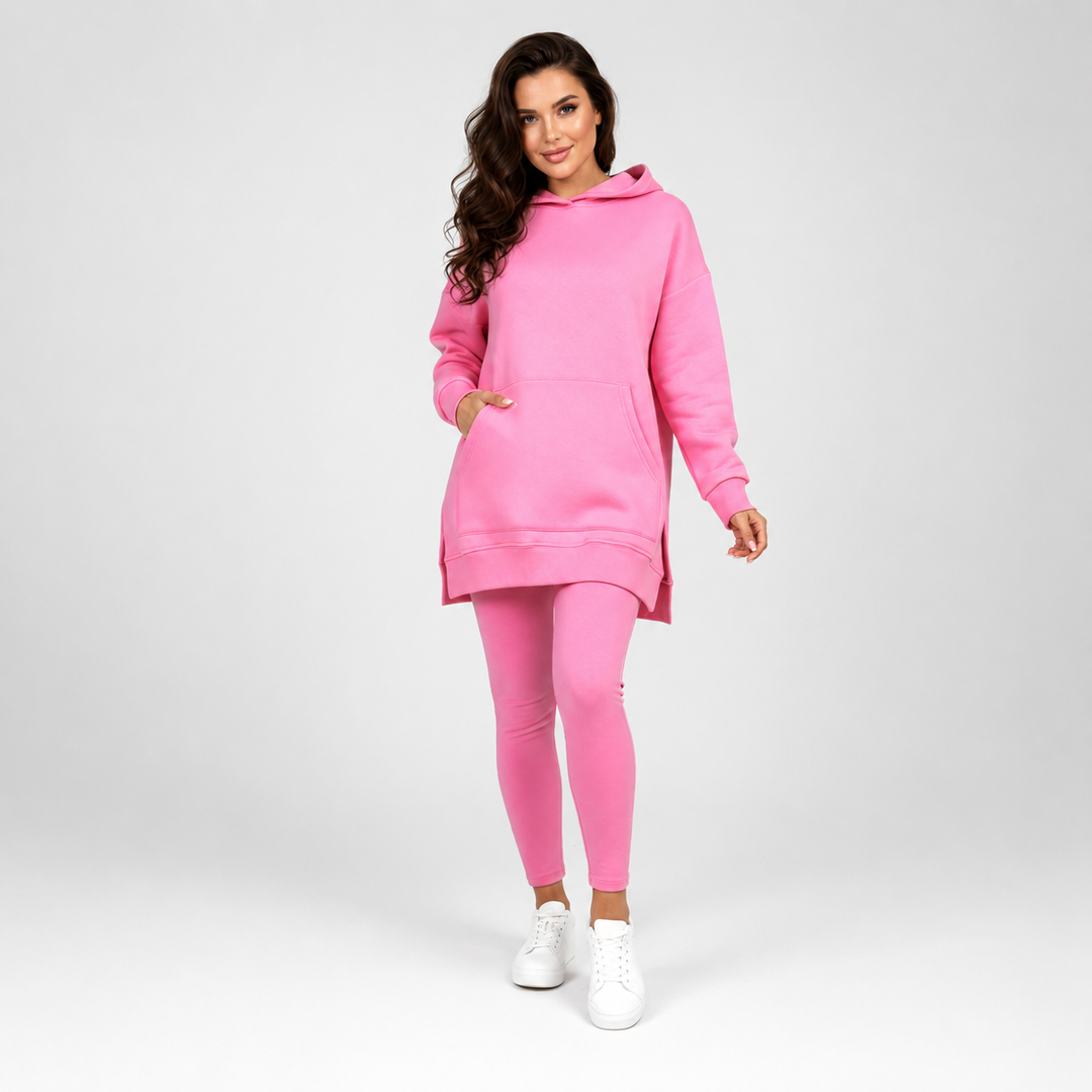 Velvura — Set Due Pezzi con Felpa e Pantaloni Jogger in Pile