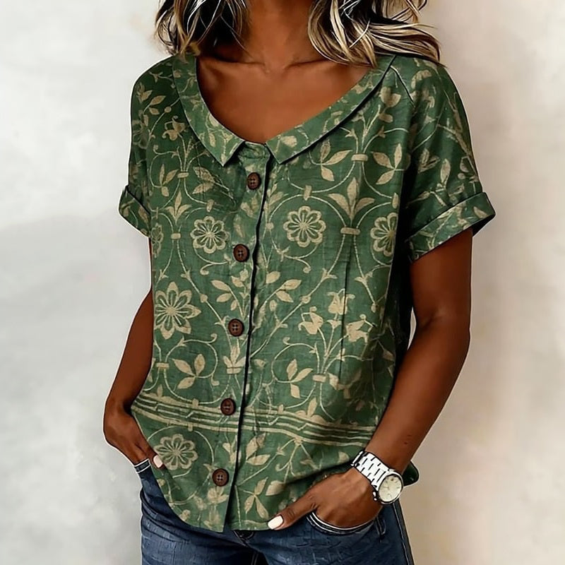 Odette — Blusa con Collo a Fiori