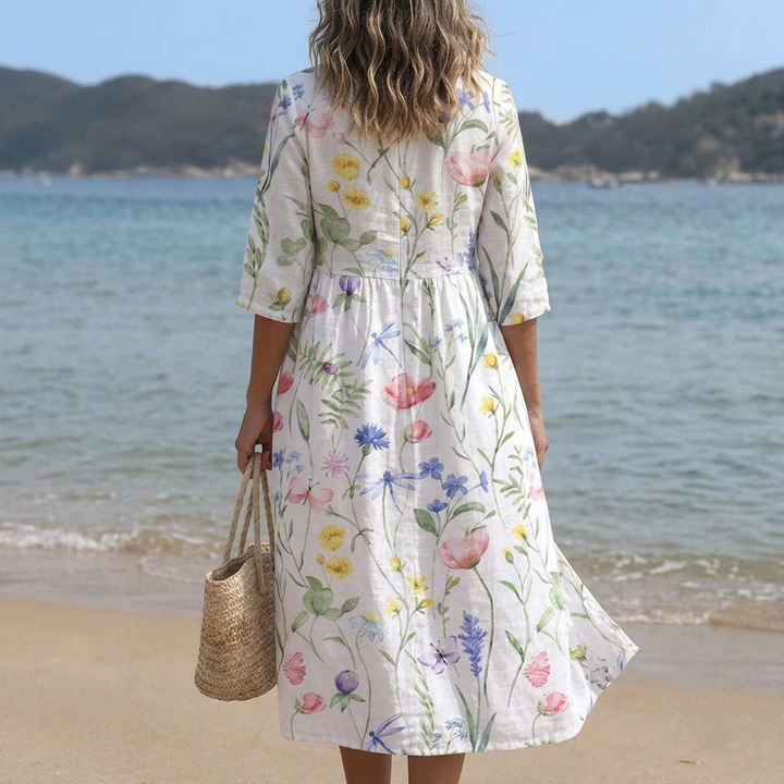 Iselle — Abito Midi con Stampa Floreale