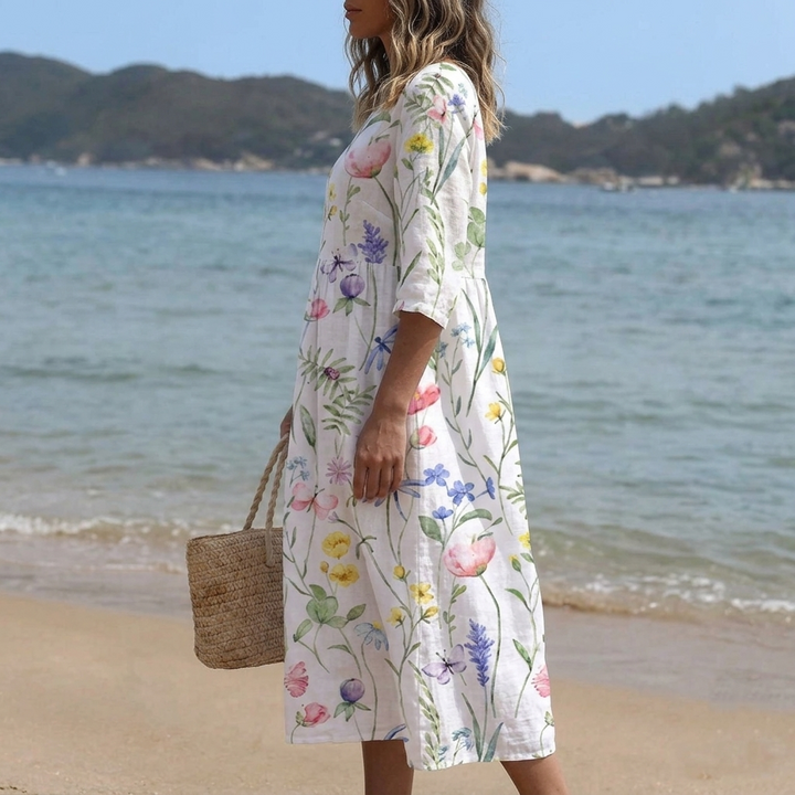 Iselle — Abito Midi con Stampa Floreale