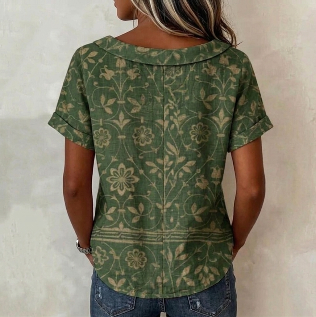Odette — Blusa con Collo a Fiori