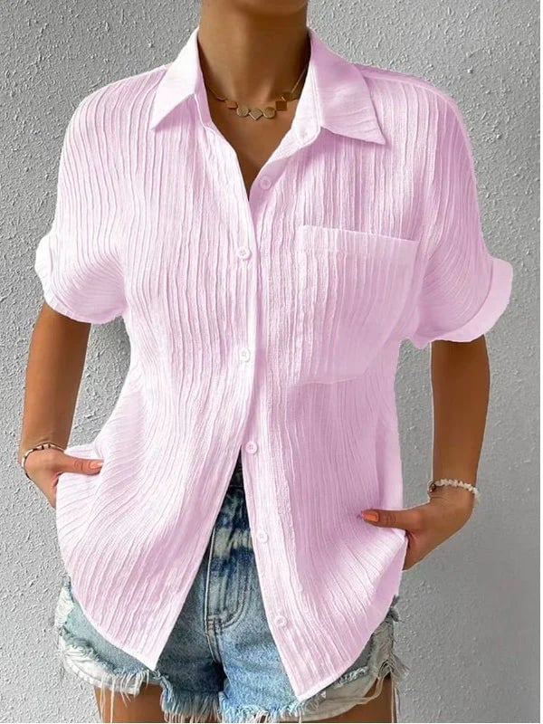 Céline — Blusa a manica lunga con colletto a camicia e bottoni