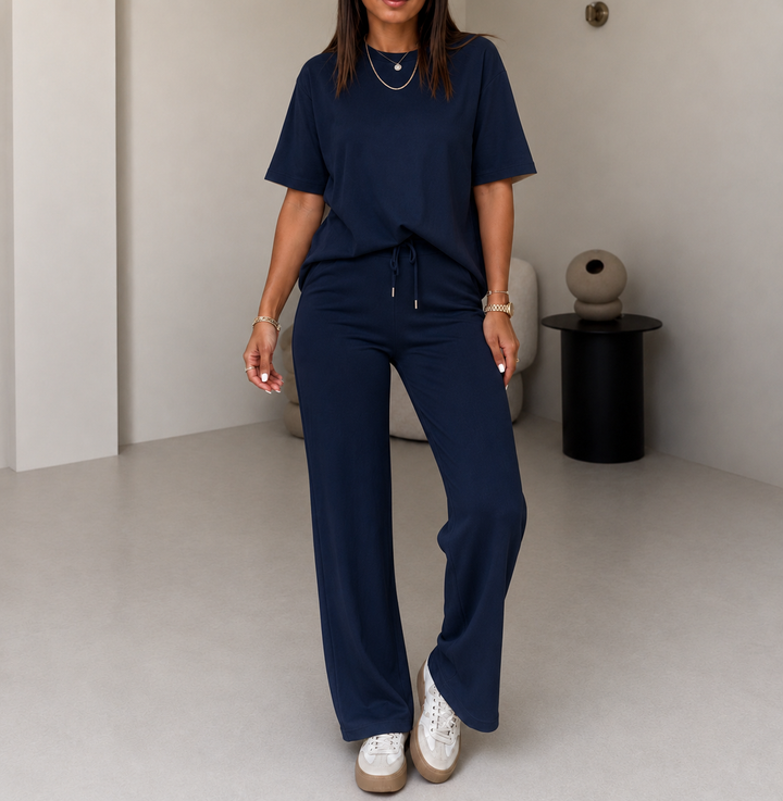 Adalyn — Set Top a Maniche Corte e Pantaloni con Coulisse