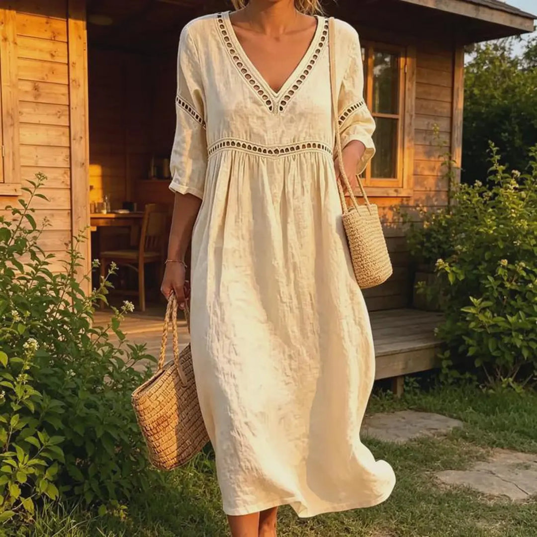 Daisy — Abito Relaxed con Cutout a Colore Unito