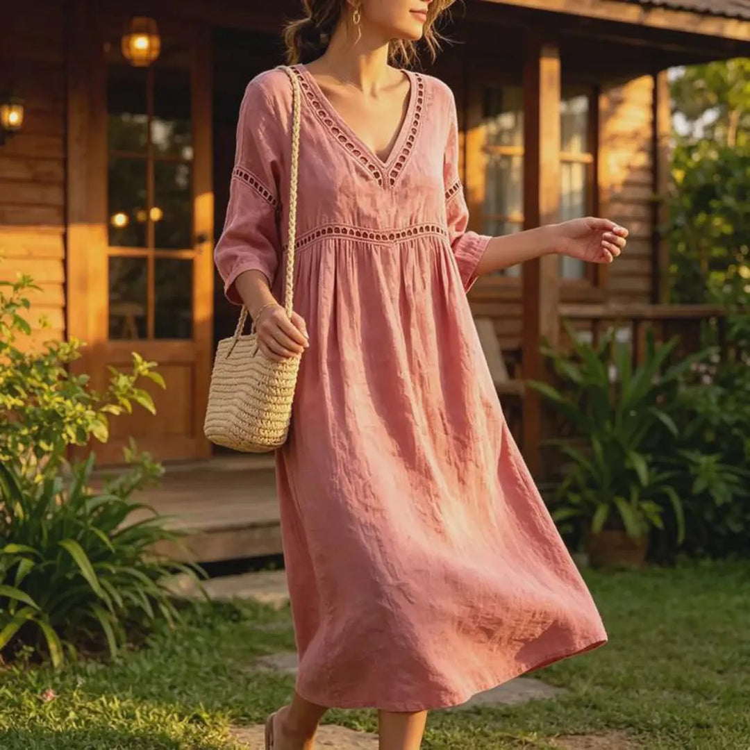 Daisy — Abito Relaxed con Cutout a Colore Unito