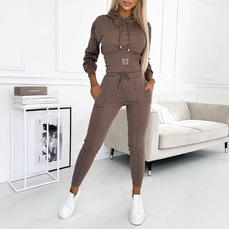 Souplesse — Set Hoodie Slim-Fit e Jogger a Vita Alta