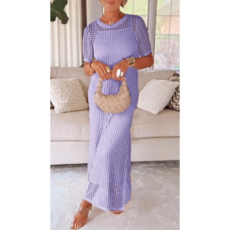 Gloria — Abito Maxi Smockato a Due Pezzi con Scollo Vuoto