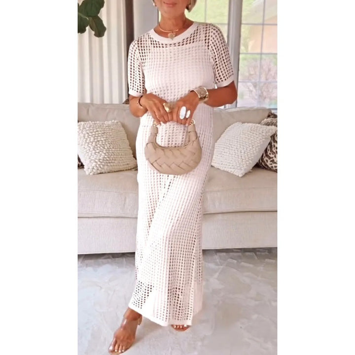 Gloria — Abito Maxi Smockato a Due Pezzi con Scollo Vuoto