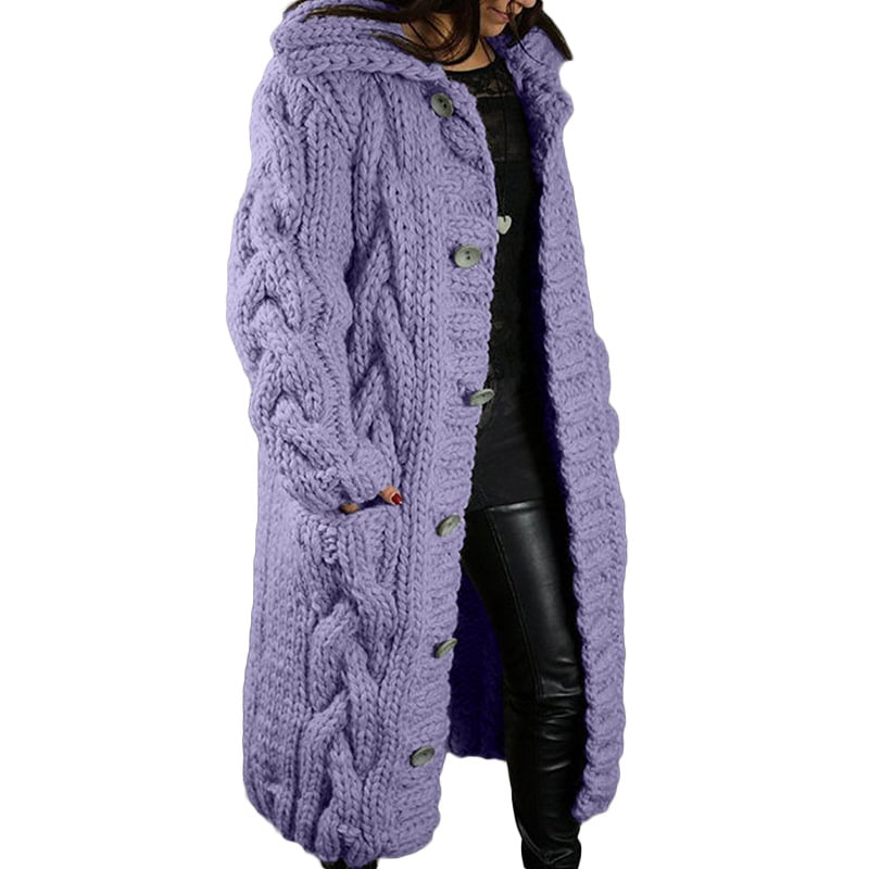 Ondina — Cardigan Cappotto Lavorato a Maglia Spessa