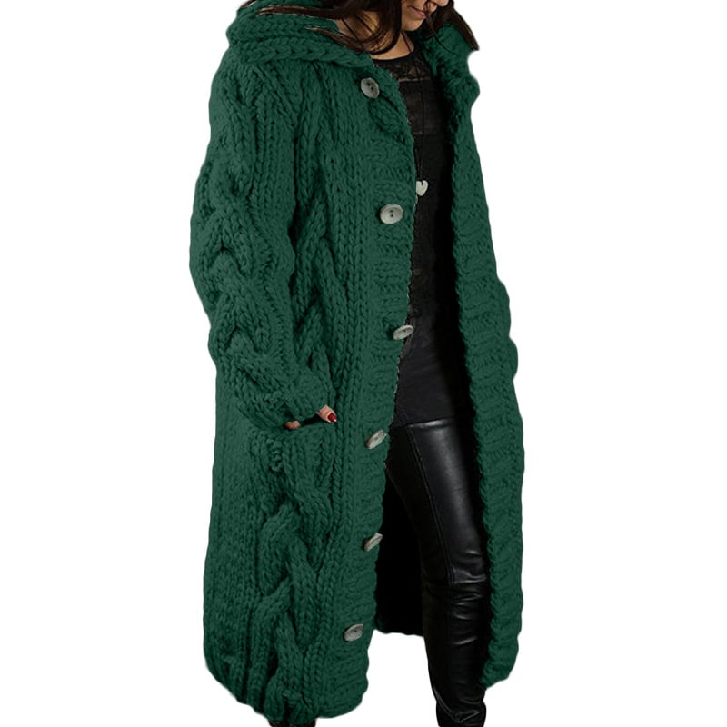 Ondina — Cardigan Cappotto Lavorato a Maglia Spessa
