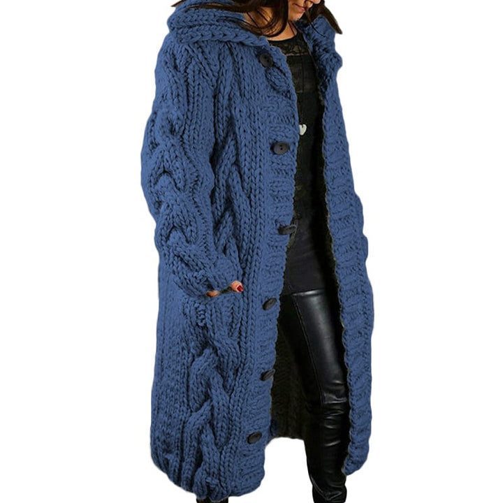 Ondina — Cardigan Cappotto Lavorato a Maglia Spessa
