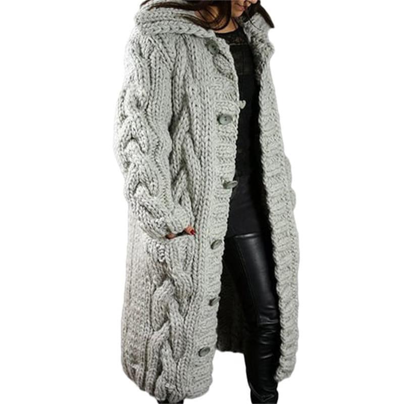 Ondina — Cardigan Cappotto Lavorato a Maglia Spessa