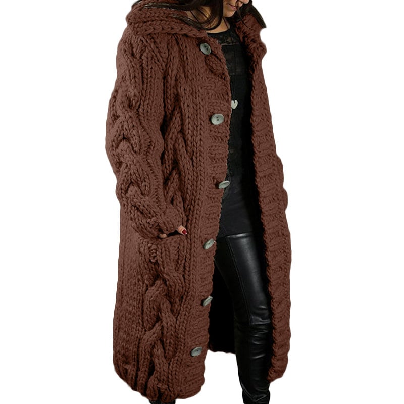 Ondina — Cardigan Cappotto Lavorato a Maglia Spessa