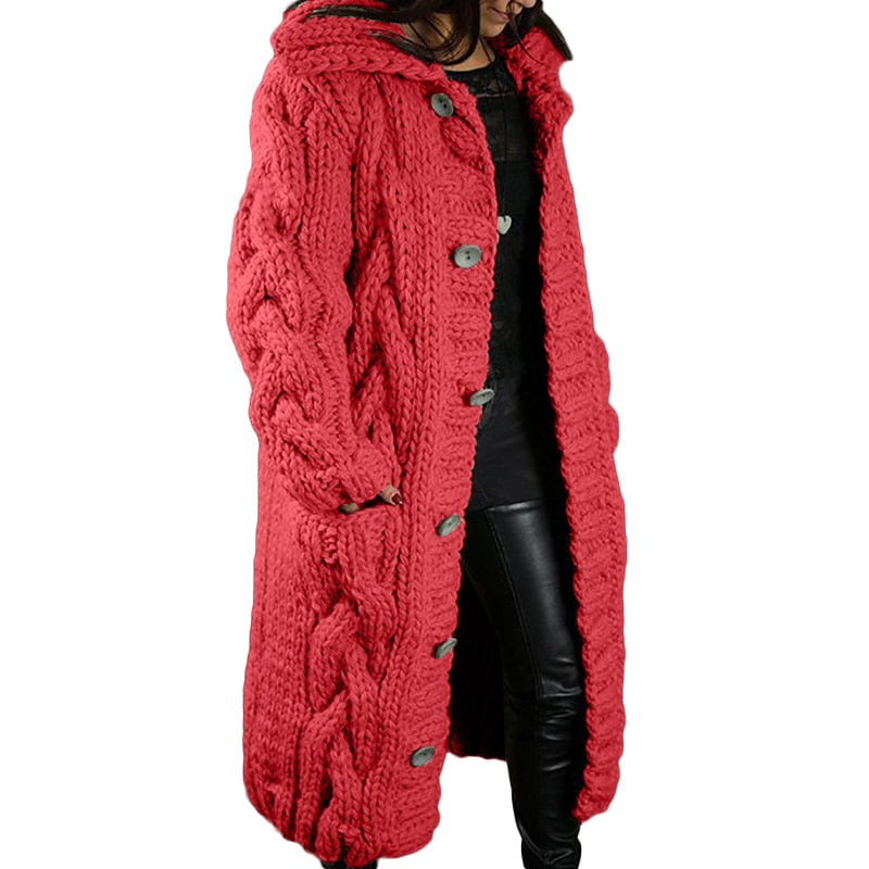 Ondina — Cardigan Cappotto Lavorato a Maglia Spessa