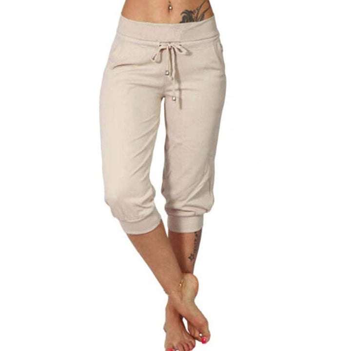Luvène — Jogger Capri con Vita Regolabile e Tasche