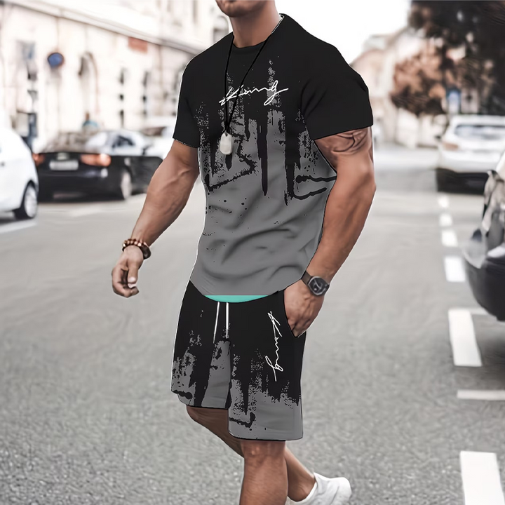 Kaldor — Set T-shirt e Pantaloni Corti con Stampa Grafica