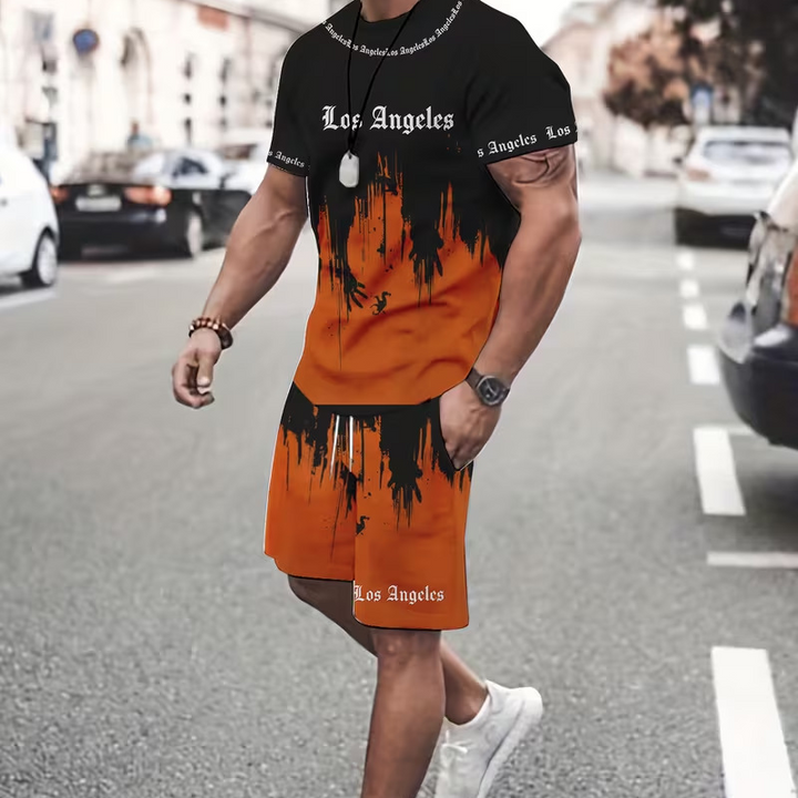 Kaldor — Set T-shirt e Pantaloni Corti con Stampa Grafica