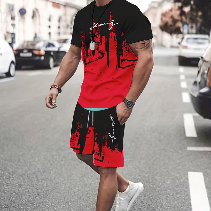 Kaldor — Set T-shirt e Pantaloni Corti con Stampa Grafica