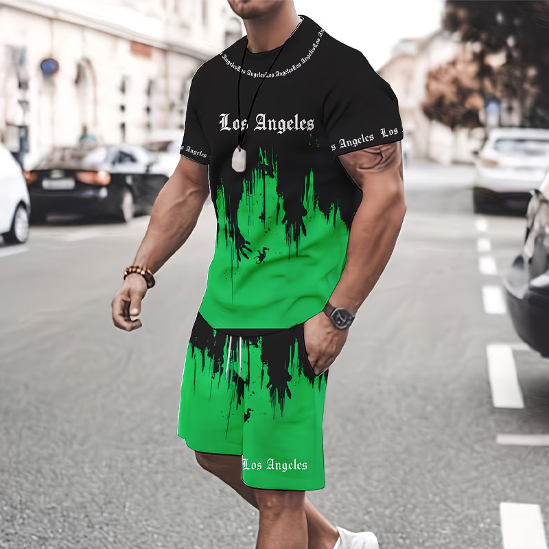 Kaldor — Set T-shirt e Pantaloni Corti con Stampa Grafica