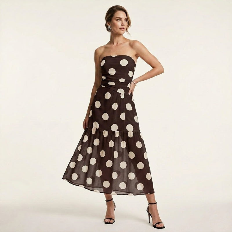 Rosalind — Abito Maxi a Righe Senza Spalline